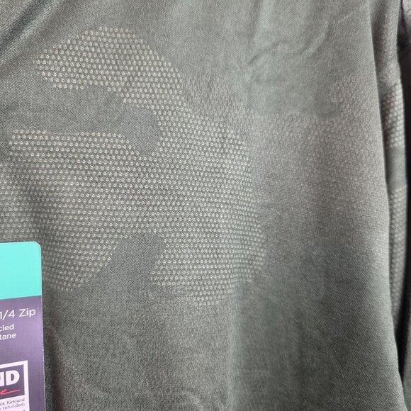 Kirkland Pullover Mens XL Green Camo Quarter Zip Sweater Performance Recycled - Picture 8 of 14